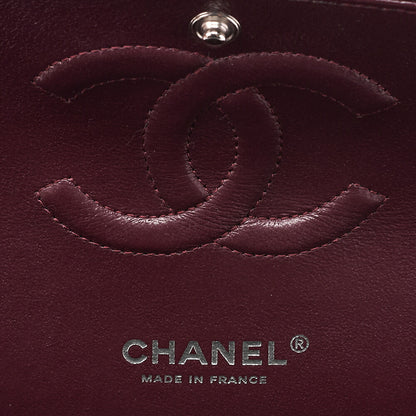 CHANEL Caviar Skin Matelasse Double Flap 25cm Chain Shoulder Black Silver-Tone Hardware, Pre-Owned