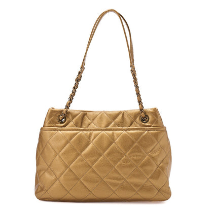 CHANEL Chanel Caviar Skin Deka Coco Mark Chain Shoulder Gold Gold-Tone Hardware, Pre-Owned