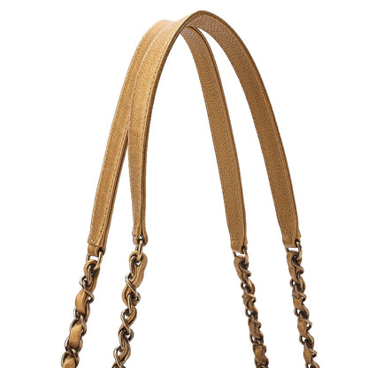 CHANEL Chanel Caviar Skin Deka Coco Mark Chain Shoulder Gold Gold-Tone Hardware, Pre-Owned