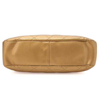 CHANEL Chanel Caviar Skin Deka Coco Mark Chain Shoulder Gold Gold-Tone Hardware, Pre-Owned