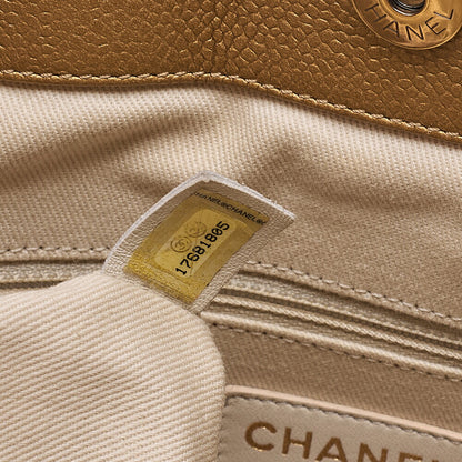 CHANEL Chanel Caviar Skin Deka Coco Mark Chain Shoulder Gold Gold-Tone Hardware, Pre-Owned