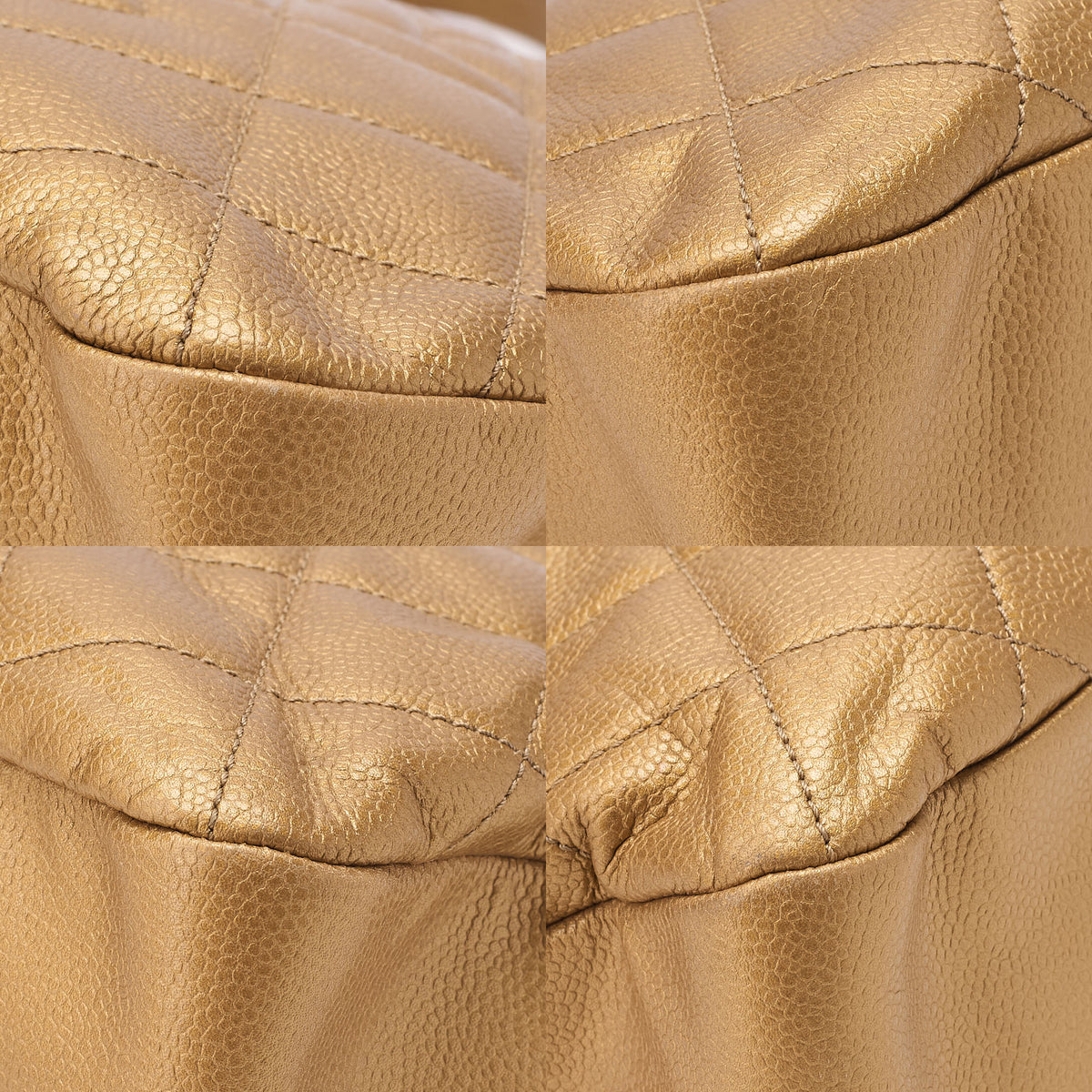 CHANEL Chanel Caviar Skin Deka Coco Mark Chain Shoulder Gold Gold-Tone Hardware, Pre-Owned