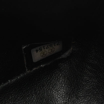 CHANEL Matelasse Double Flap 23cm Chain Shoulder Caviar Skin Black Gold-Tone Hardware, Pre-Owned