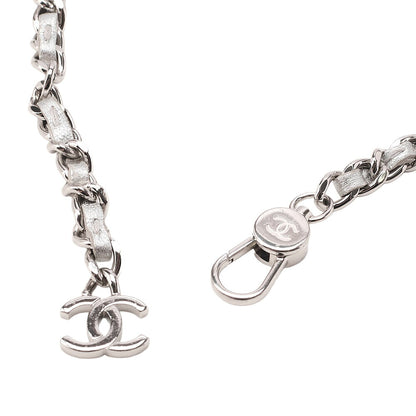 CHANEL Lambskin Minima Lesser Rhinestone Star x Coco Mark Chain Shoulder Pouch Silver-Tone Hardware, Pre-Owned