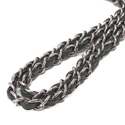 CHANEL Matelasse Double Flap 23cm Chain Shoulder Caviar Skin Black Silver-Tone Hardware, Pre-Owned