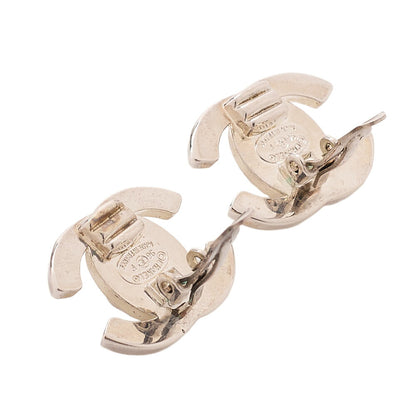 CHANEL Coco Mark Turn Lock 96P Earrings GP Silver (Silver Plating) Silver-Tone Hardware, Pre-Owned