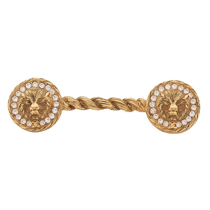 CHANEL Lion Icon Rhinestone Brooch Gold (Gold Plated) Gold-Tone Hardware, Pre-Owned