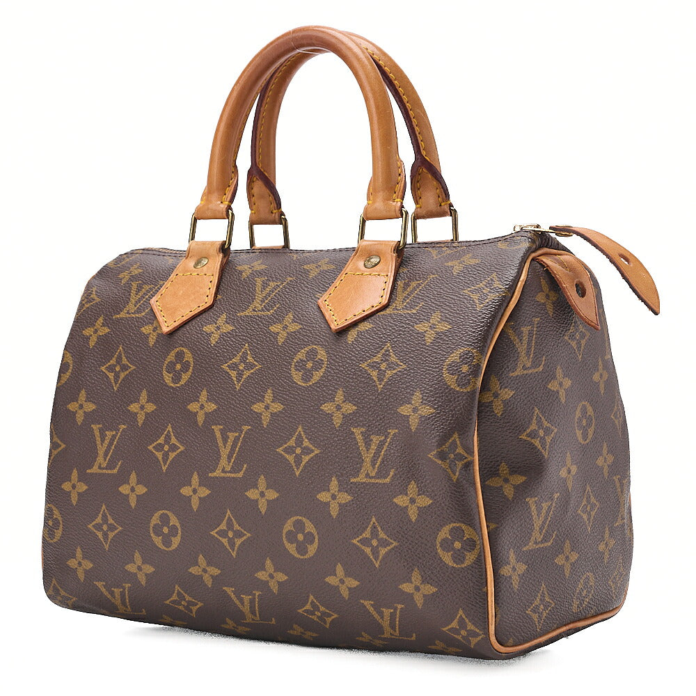 LOUIS VUITTON Louis Vuitton Monogram Speedy 25 Handbag M41528 Brown Gold-Tone Hardware, Pre-Owned