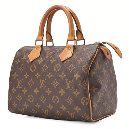 LOUIS VUITTON Louis Vuitton Monogram Speedy 25 Handbag M41528 Brown Gold-Tone Hardware, Pre-Owned