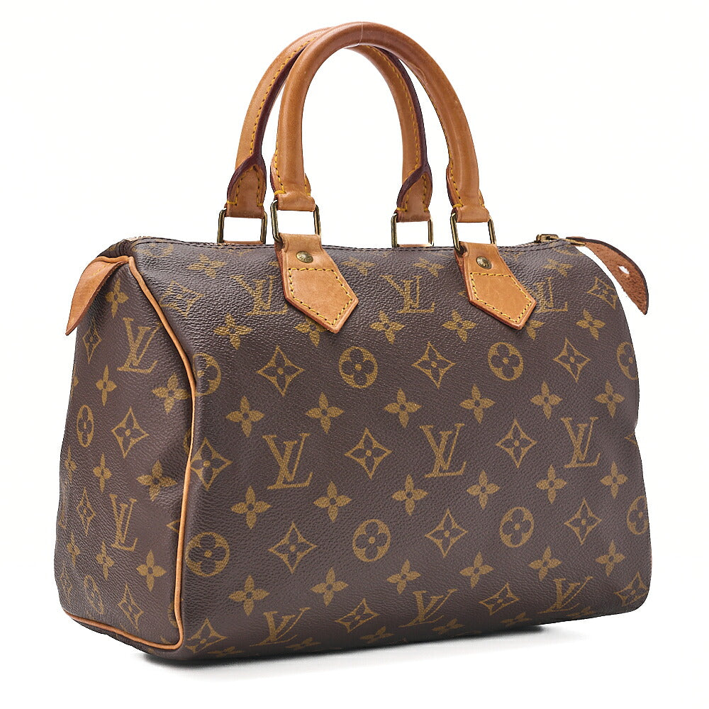 LOUIS VUITTON Louis Vuitton Monogram Speedy 25 Handbag M41528 Brown Gold-Tone Hardware, Pre-Owned