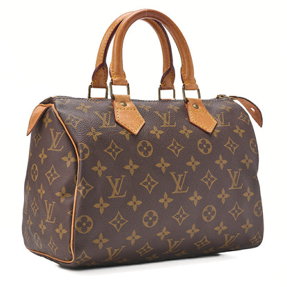LOUIS VUITTON Louis Vuitton Monogram Speedy 25 Handbag M41528 Brown Gold-Tone Hardware, Pre-Owned