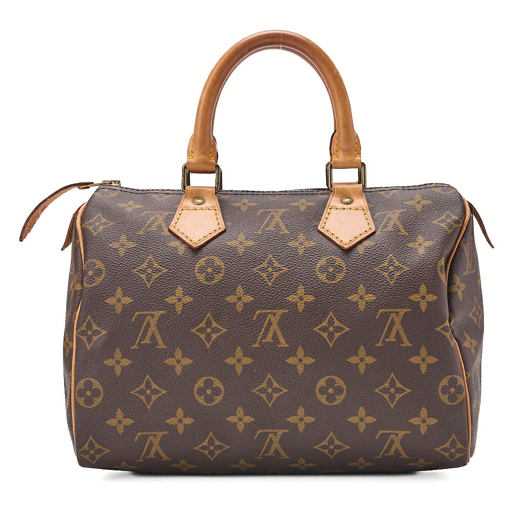 LOUIS VUITTON Louis Vuitton Monogram Speedy 25 Handbag M41528 Brown Gold-Tone Hardware, Pre-Owned