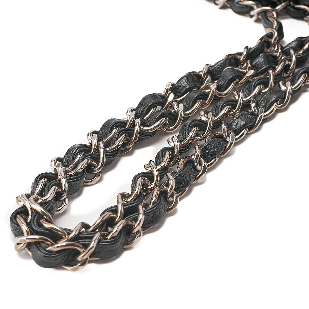 CHANEL Caviar Skin Decamatatorass? 30cm Single Flap Chain Shoulder Bag Black Silver-Tone Hardware, Pre-Owned