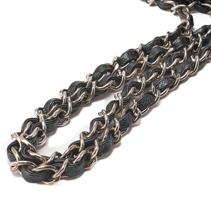CHANEL Caviar Skin Decamatatorass? 30cm Single Flap Chain Shoulder Bag Black Silver-Tone Hardware, Pre-Owned