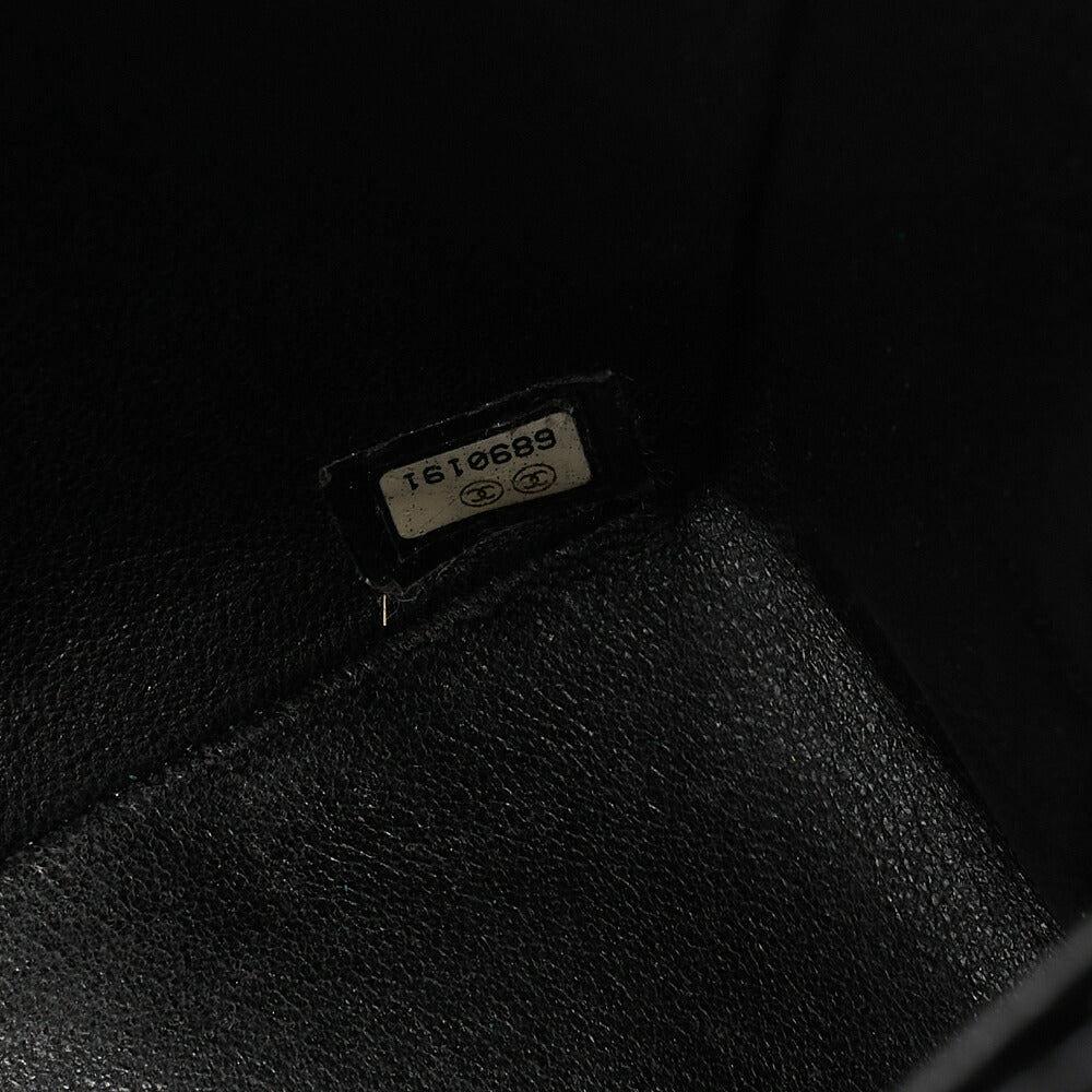CHANEL Caviar Skin Decamatatorass? 30cm Single Flap Chain Shoulder Bag Black Silver-Tone Hardware, Pre-Owned