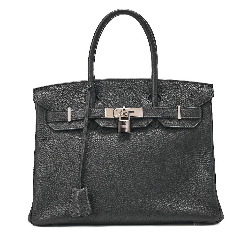 HERMES Birkin 30 Handbag Togo Black (Silver Hardware) Silver-Tone Hardware, Pre-Owned