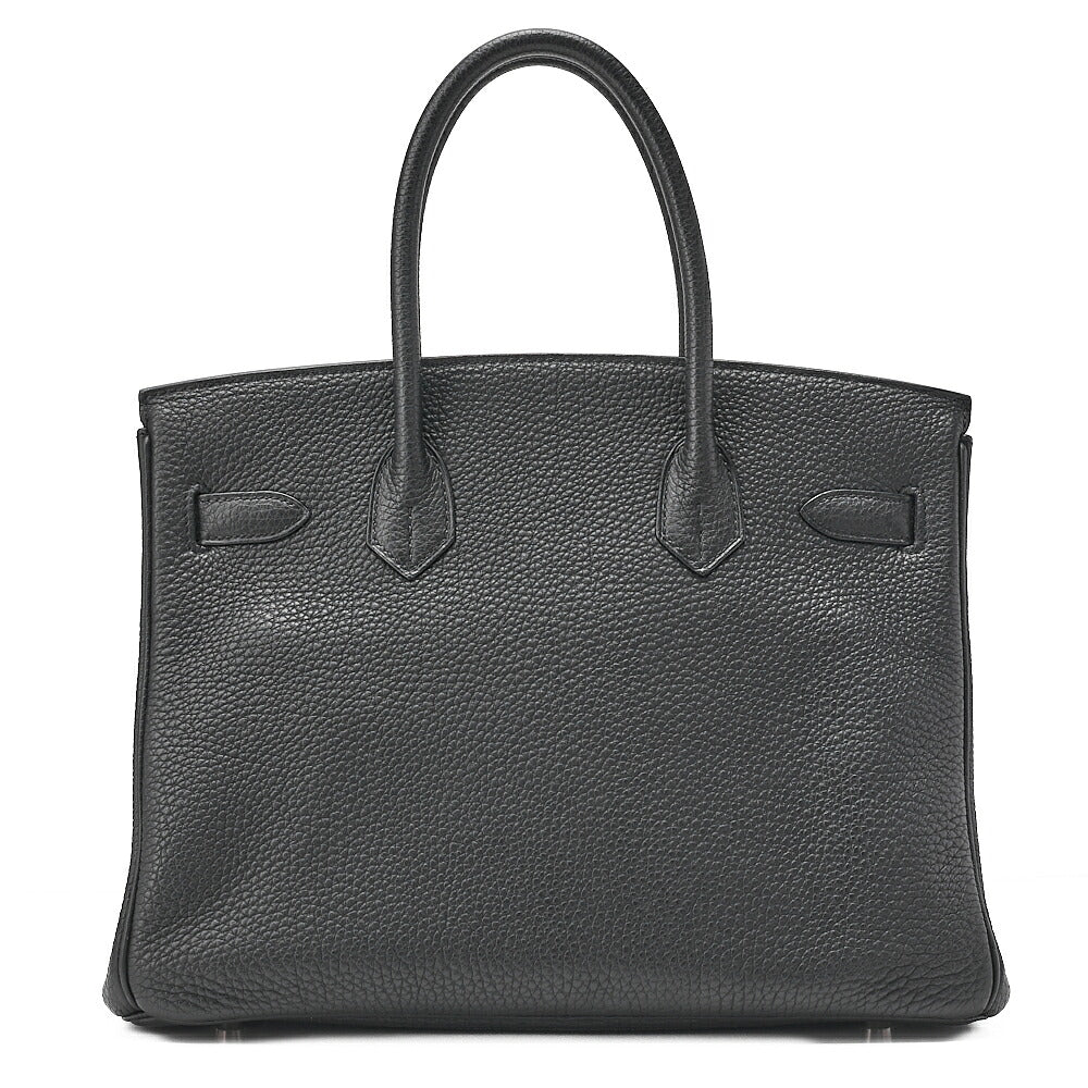 HERMES Birkin 30 Handbag Togo Black (Silver Hardware) Silver-Tone Hardware, Pre-Owned
