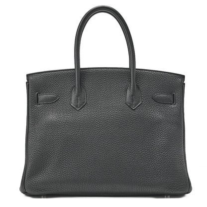 HERMES Birkin 30 Handbag Togo Black (Silver Hardware) Silver-Tone Hardware, Pre-Owned