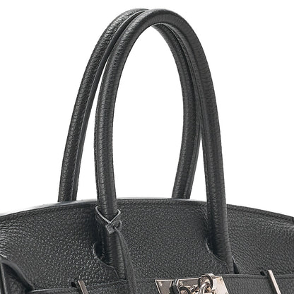 HERMES Birkin 30 Handbag Togo Black (Silver Hardware) Silver-Tone Hardware, Pre-Owned