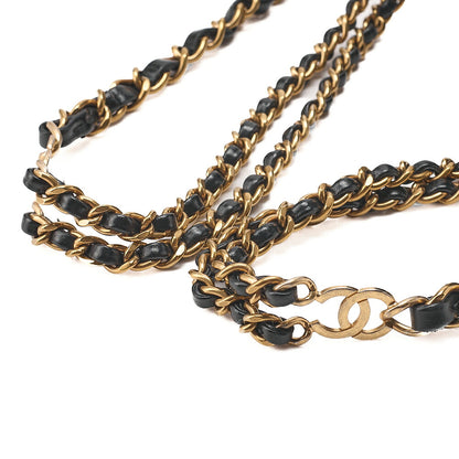 CHANEL Chanel Chanel 22 Calfskin Black Drawstring Type 2-way Chain Backpack Gold-Tone Hardware, Pre-Owned