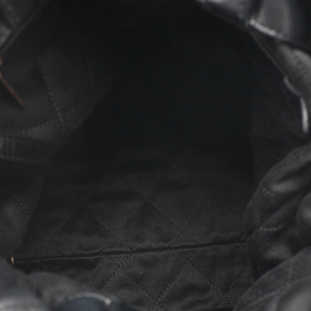 CHANEL Chanel Chanel 22 Calfskin Black Drawstring Type 2-way Chain Backpack Gold-Tone Hardware, Pre-Owned