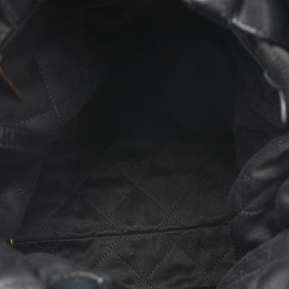 CHANEL Chanel Chanel 22 Calfskin Black Drawstring Type 2-way Chain Backpack Gold-Tone Hardware, Pre-Owned