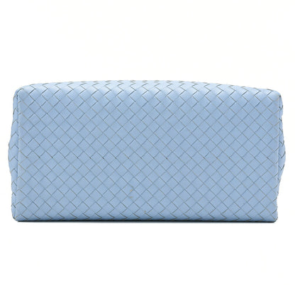 BOTTEGA VENETA Bottega Lambskin Intrecciato 2WAY Handbag Light Blue Black-Tone Hardware, Pre-Owned