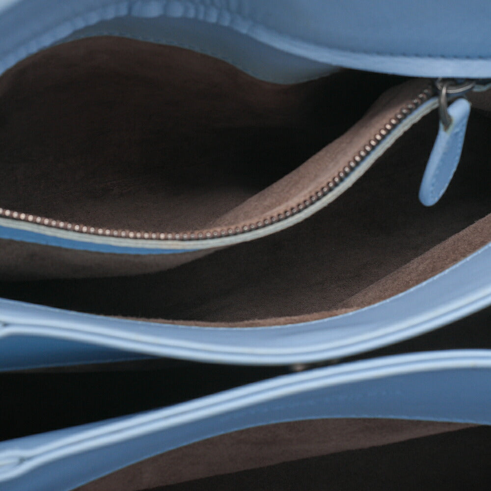 BOTTEGA VENETA Bottega Lambskin Intrecciato 2WAY Handbag Light Blue Black-Tone Hardware, Pre-Owned