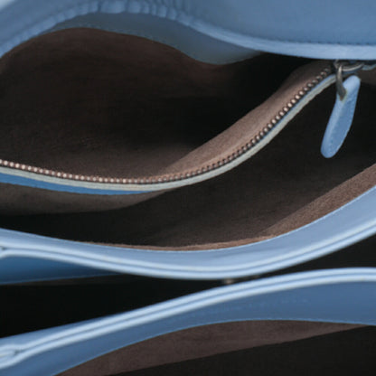 BOTTEGA VENETA Bottega Lambskin Intrecciato 2WAY Handbag Light Blue Black-Tone Hardware, Pre-Owned