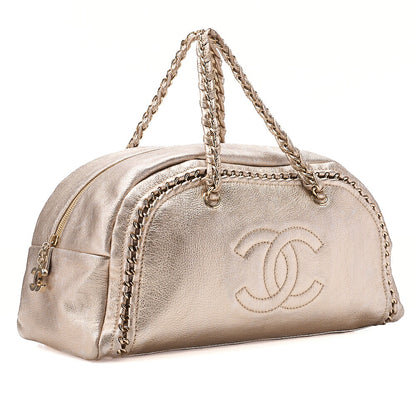 CHANEL Chain Tote Bag Coco Mark Luxury Line Lambskin Gold Gold-Tone Hardware, Pre-Owned