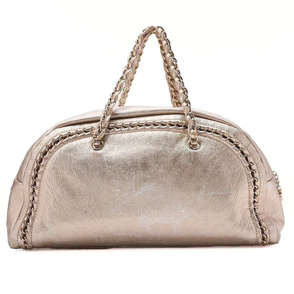 CHANEL Chain Tote Bag Coco Mark Luxury Line Lambskin Gold Gold-Tone Hardware, Pre-Owned