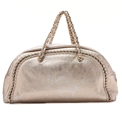 CHANEL Chain Tote Bag Coco Mark Luxury Line Lambskin Gold Gold-Tone Hardware, Pre-Owned