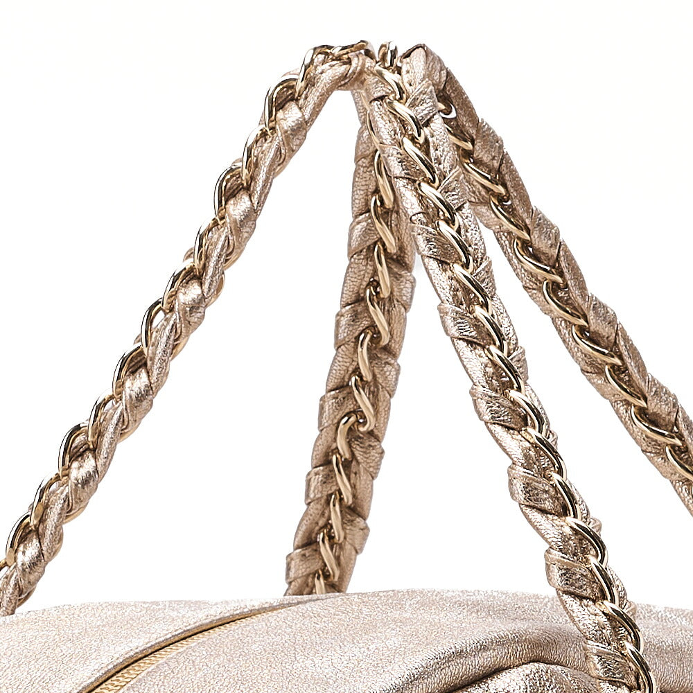 CHANEL Chain Tote Bag Coco Mark Luxury Line Lambskin Gold Gold-Tone Hardware, Pre-Owned