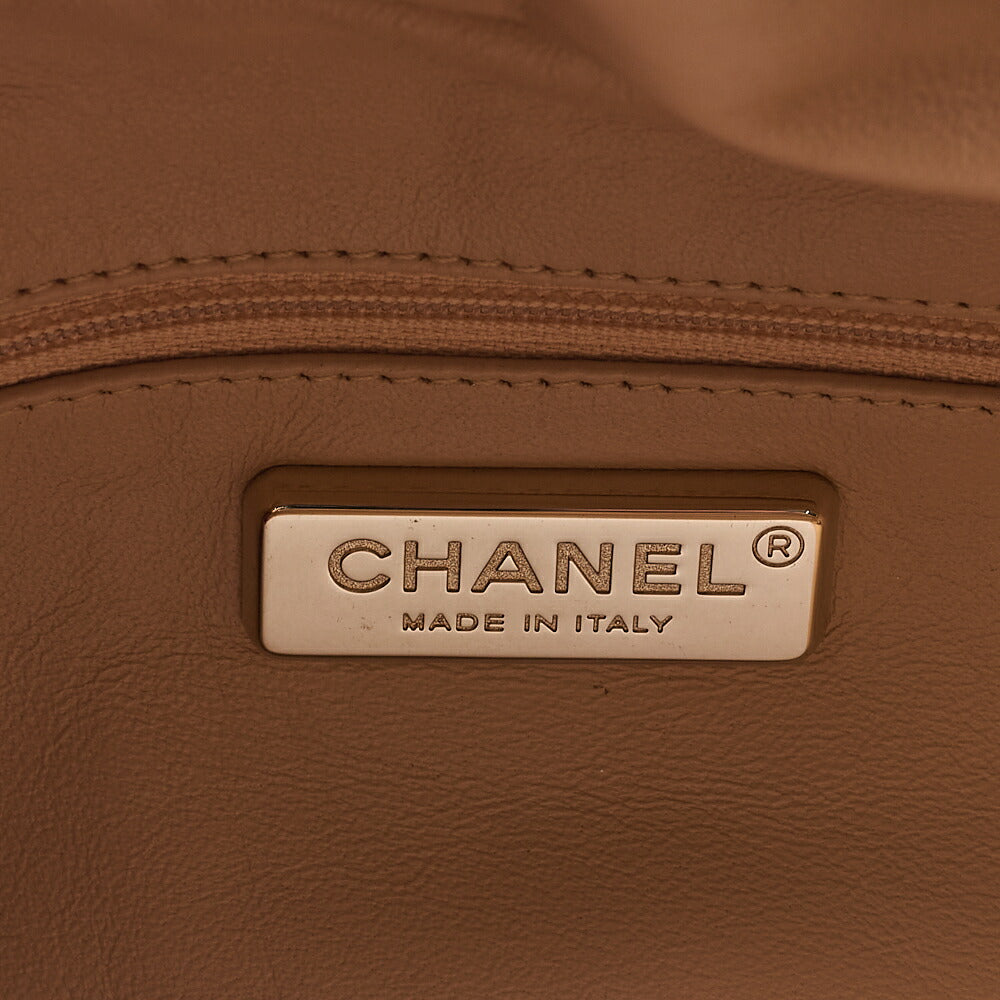CHANEL Chain Tote Bag Coco Mark Luxury Line Lambskin Gold Gold-Tone Hardware, Pre-Owned
