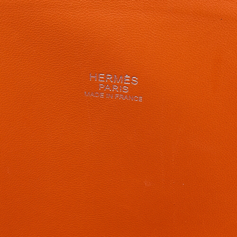 HERMES Herm?s Bolide 35 Taurillon Clemence 2-Way Handbag Orange Silver-Tone Hardware, Pre-Owned