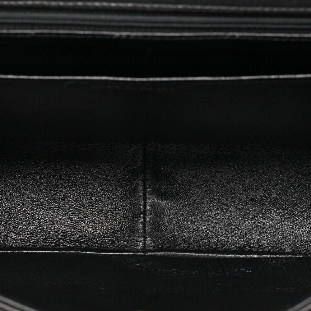 CHANEL Chain Shoulder Bag Deka Matelasse 30cm Single Flap Lambskin Black Gold-Tone Hardware, Pre-Owned