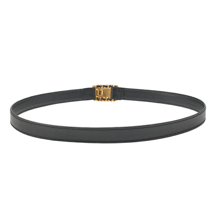 CHANEL Coco Mark Belt 75 Lambskin Black Gold-Tone Hardware, Pre-Owned