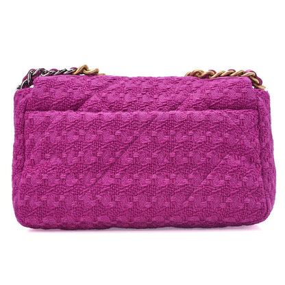 CHANEL Matelasse Chanel 19 Tweed 2-Way Chain Shoulder Purple Gold x Silver-Tone Hardware, Pre-Owned