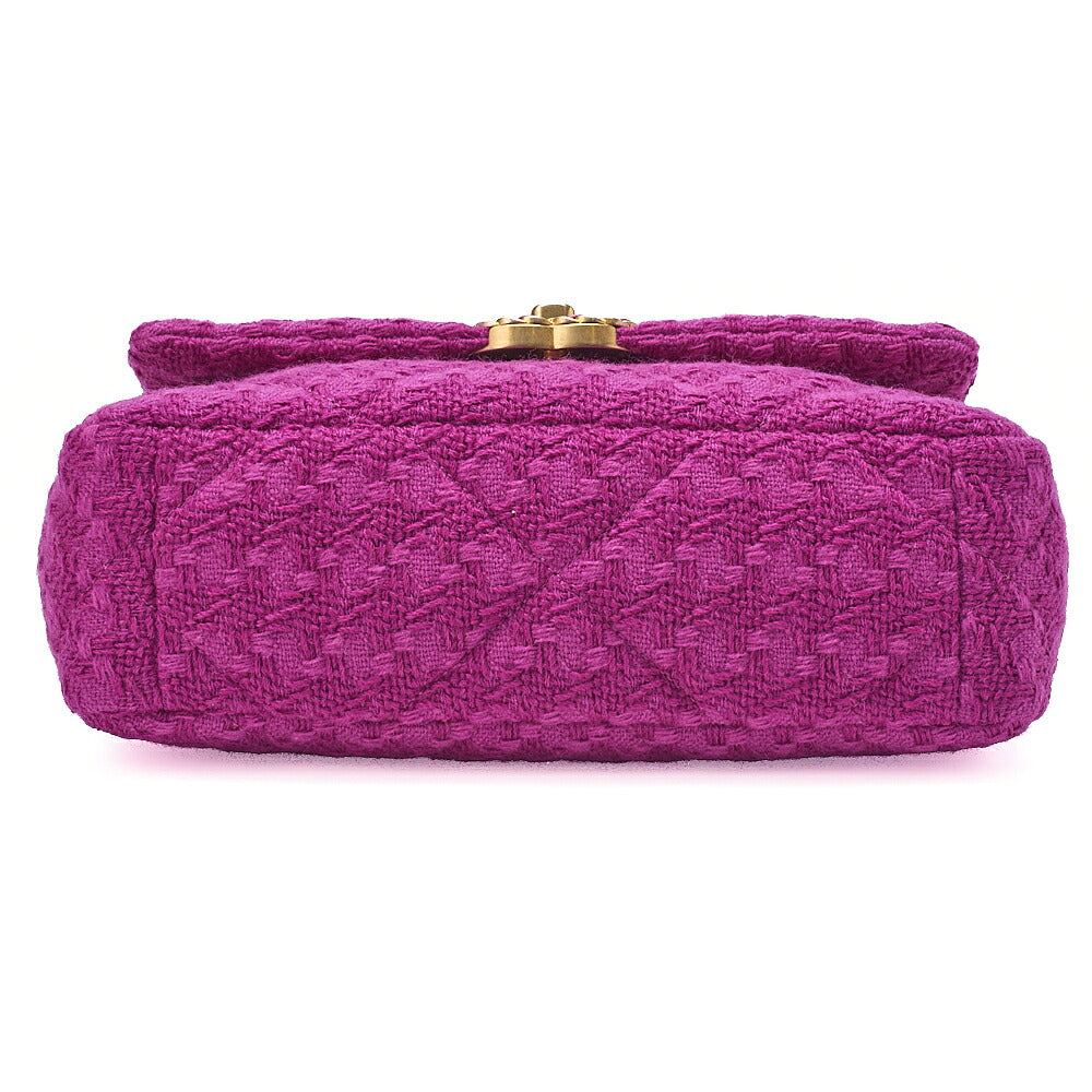 CHANEL Matelasse Chanel 19 Tweed 2-Way Chain Shoulder Purple Gold x Silver-Tone Hardware, Pre-Owned