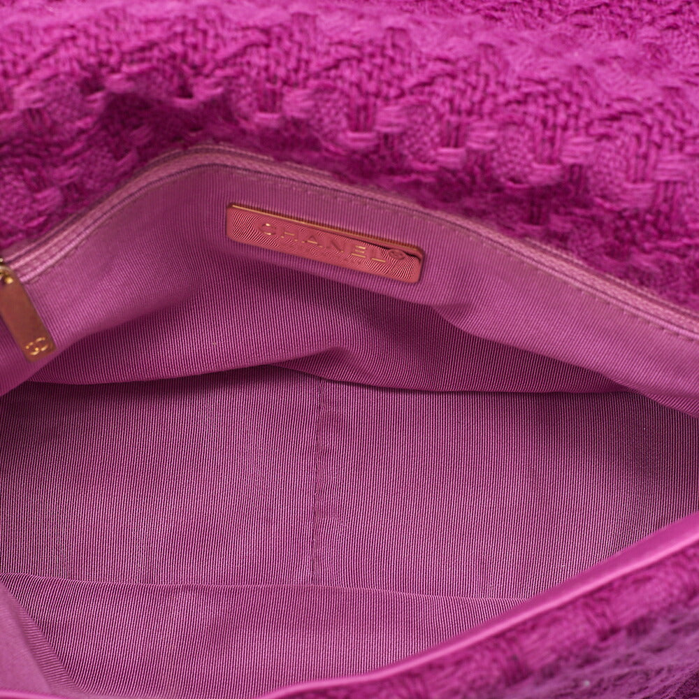 CHANEL Matelasse Chanel 19 Tweed 2-Way Chain Shoulder Purple Gold x Silver-Tone Hardware, Pre-Owned