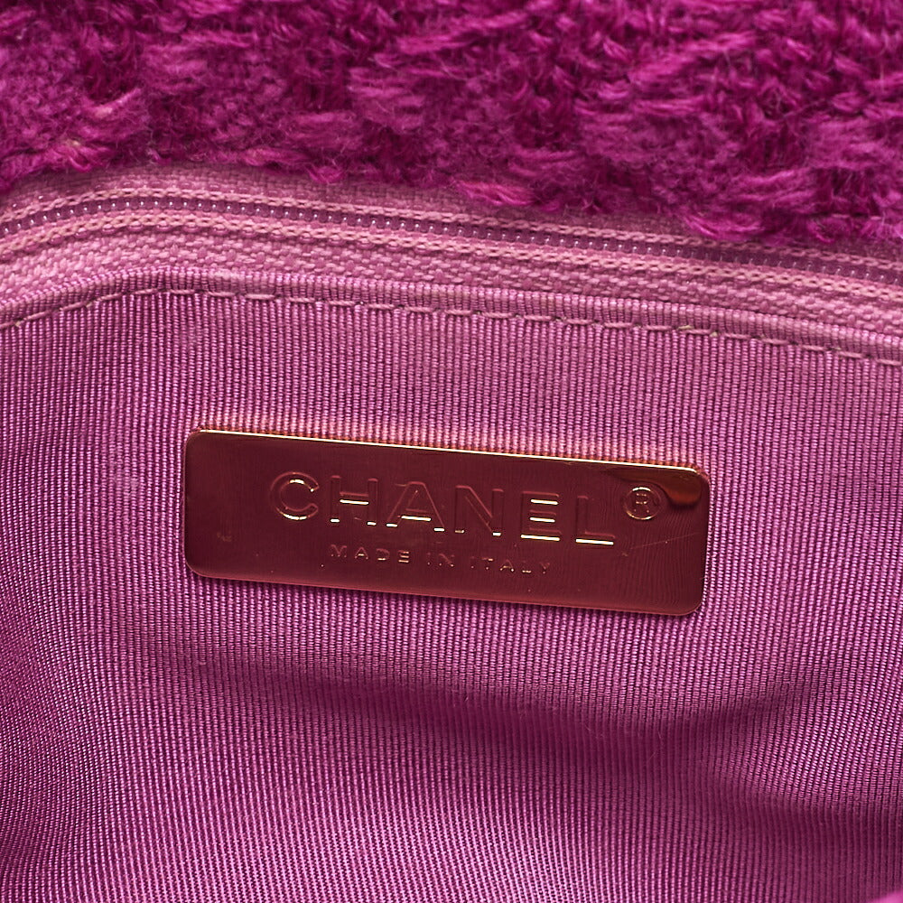 CHANEL Matelasse Chanel 19 Tweed 2-Way Chain Shoulder Purple Gold x Silver-Tone Hardware, Pre-Owned