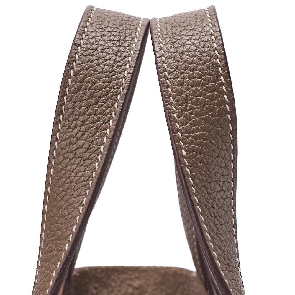 Hermes Hermes Picotan Lock PM Taurillon Clemence Etoupe Gold-Tone Hardware, Pre-Owned