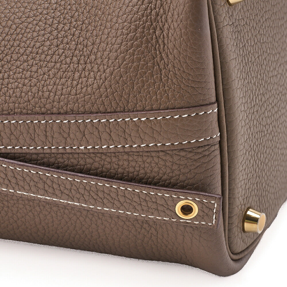 Hermes Hermes Picotan Lock PM Taurillon Clemence Etoupe Gold-Tone Hardware, Pre-Owned