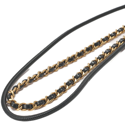 CHANEL Chanel Chanel 22 Mini Calfskin Black Drawstring Chain Shoulder Bag Gold-Tone Hardware, Pre-Owned