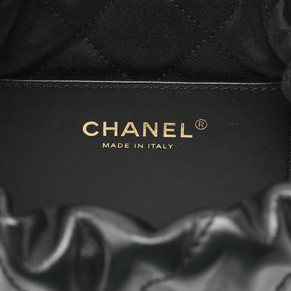 CHANEL Chanel Chanel 22 Mini Calfskin Black Drawstring Chain Shoulder Bag Gold-Tone Hardware, Pre-Owned