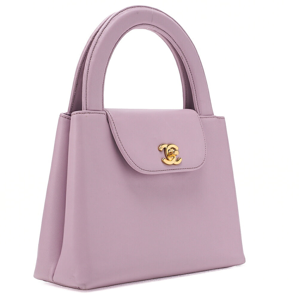 CHANEL Bicolore Handbag Mini Kelly Shape Lambskin Purple Gold-Tone Hardware, Pre-Owned
