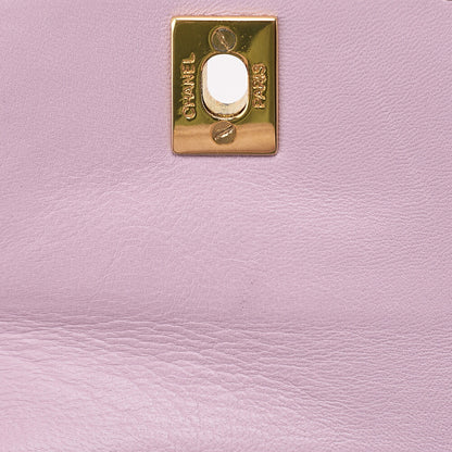 CHANEL Bicolore Handbag Mini Kelly Shape Lambskin Purple Gold-Tone Hardware, Pre-Owned