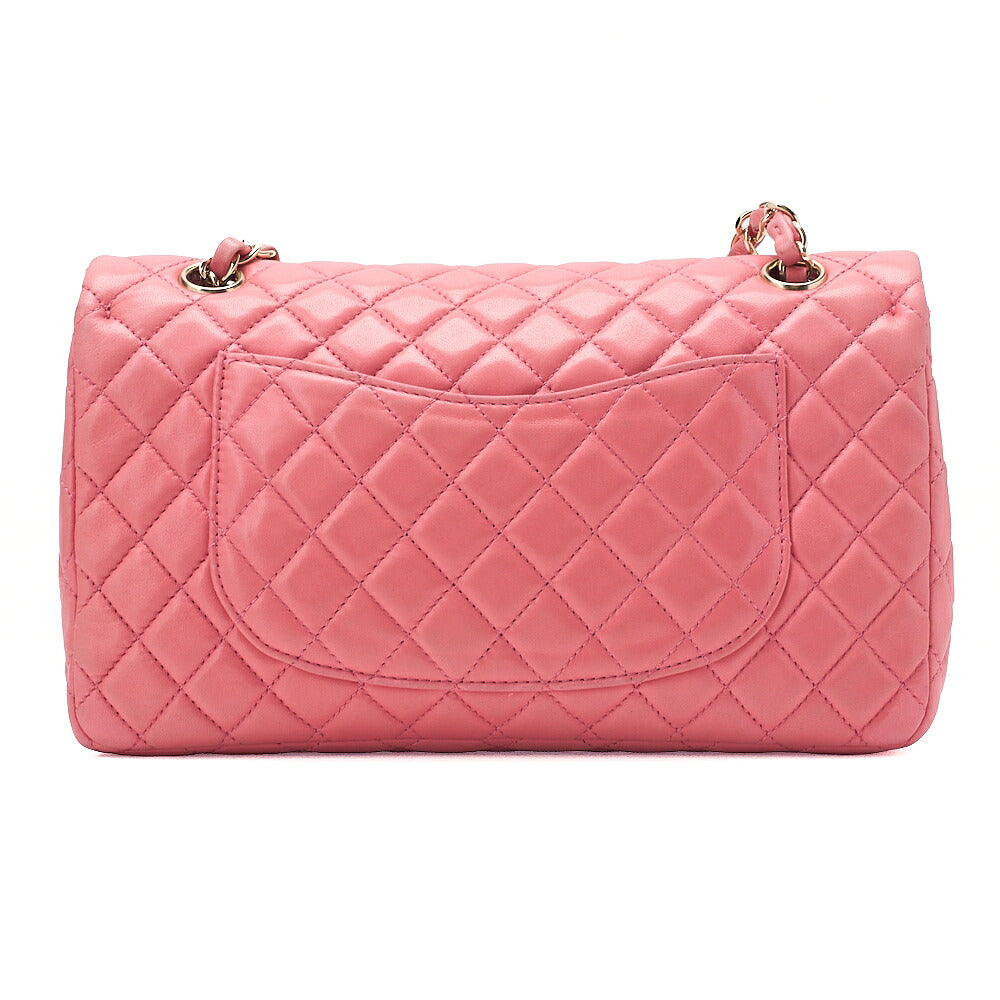 CHANEL Lambskin Matelasse Icon Single Flap Chain Shoulder Pink Gold-Tone Hardware, Pre-Owned