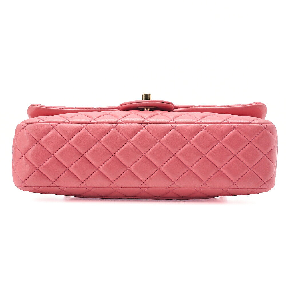CHANEL Lambskin Matelasse Icon Single Flap Chain Shoulder Pink Gold-Tone Hardware, Pre-Owned
