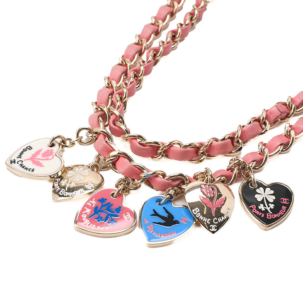 CHANEL Lambskin Matelasse Icon Single Flap Chain Shoulder Pink Gold-Tone Hardware, Pre-Owned